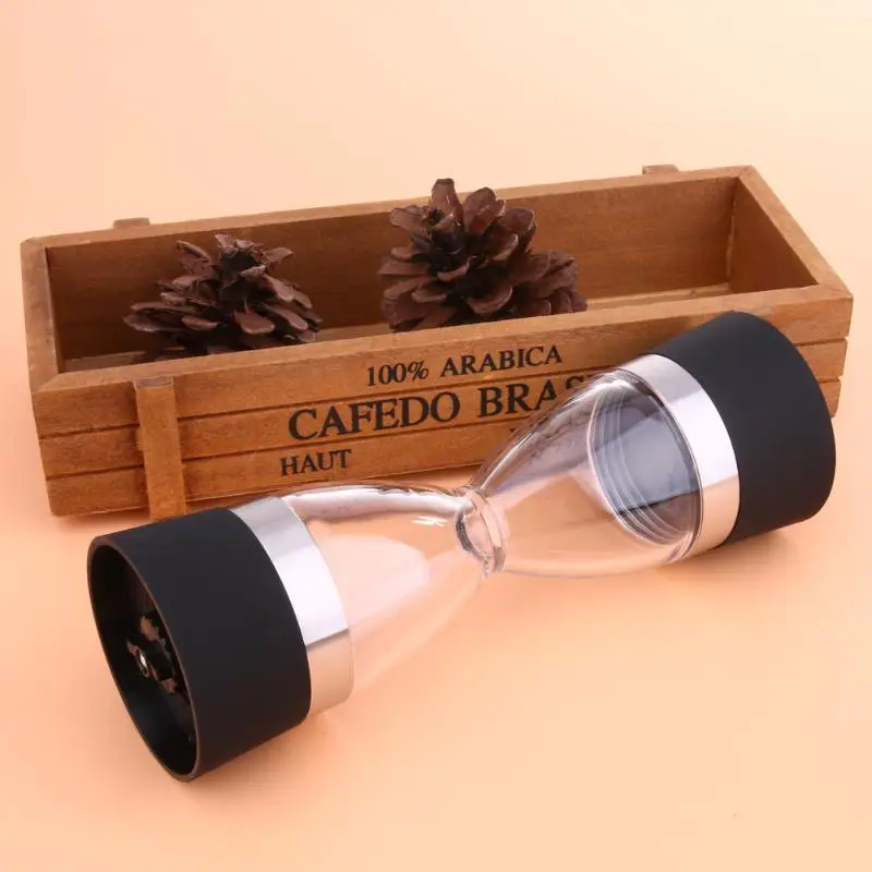 2 In 1 Manual Pepper Mill Salt Pepper Spice Mill Grinders Hourglass Shape Salt Pepper Mills Cooking Tools Kitchen Gadgets