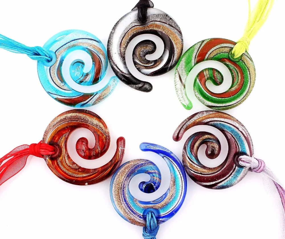 Модные ювелирные изделия ручной работы из муранского стекла 6 шт. в полоску|glass