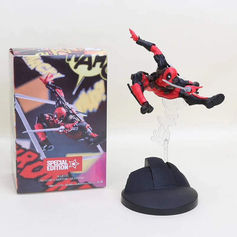 new red deadpool box 18-21 см Marvel игрушки Мстители эндшпиль супергерой Удивительный Человек-паук ПВХ фигурка создатель Человек-паук Коллекционная модель куклы - Цвет: new red deadpool box