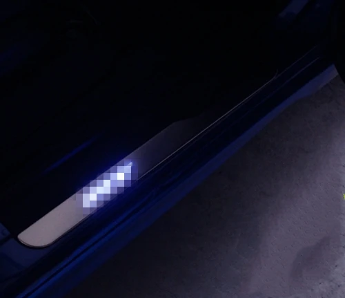 Blue light Для HONDA FIT JAZZ- нержавеющая сталь боковой порог Накладка на педаль протектор автомобильные аксессуары наклейка - Цвет: Blue light