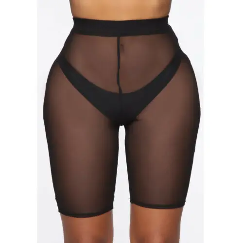 Женские Модные прозрачные сетчатые шорты леггинсы брюки накидка на