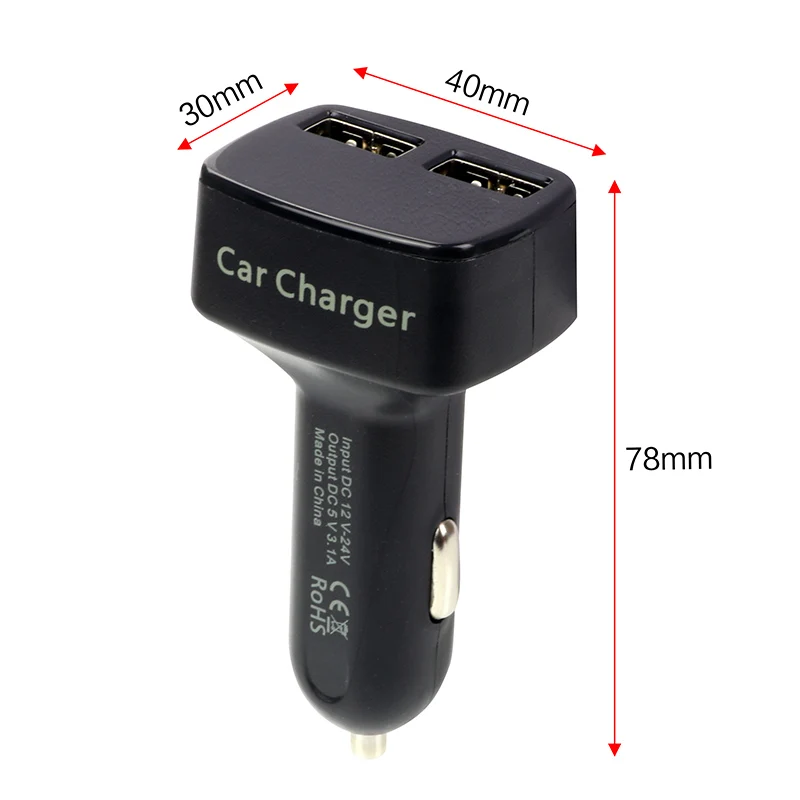 Автомобильное зарядное устройство двойной USB DC 5 V 3.1A Универсальный адаптер с