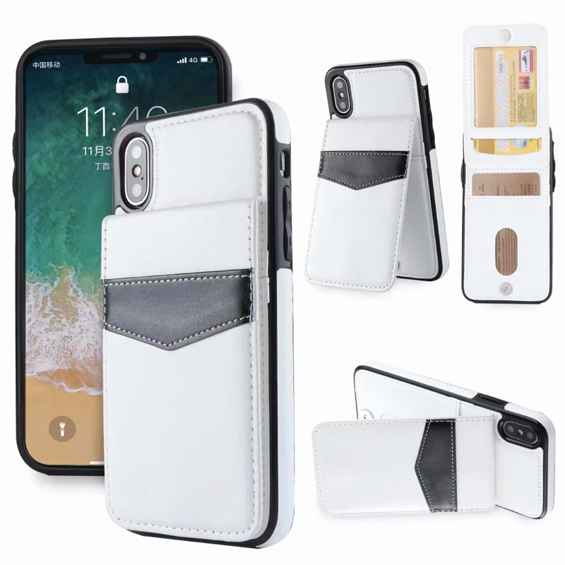 For Iphone XR XS MAX 8 7 Plus 6 5 Note 9 S9 ID Card Pocket Case Multifunction Retro Luxury Wallet Leather+TPU Holder 1PCS | Мобильные