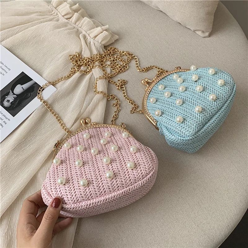 Модная женская сумка мессенджер с жемчугом женские сумки через плечо