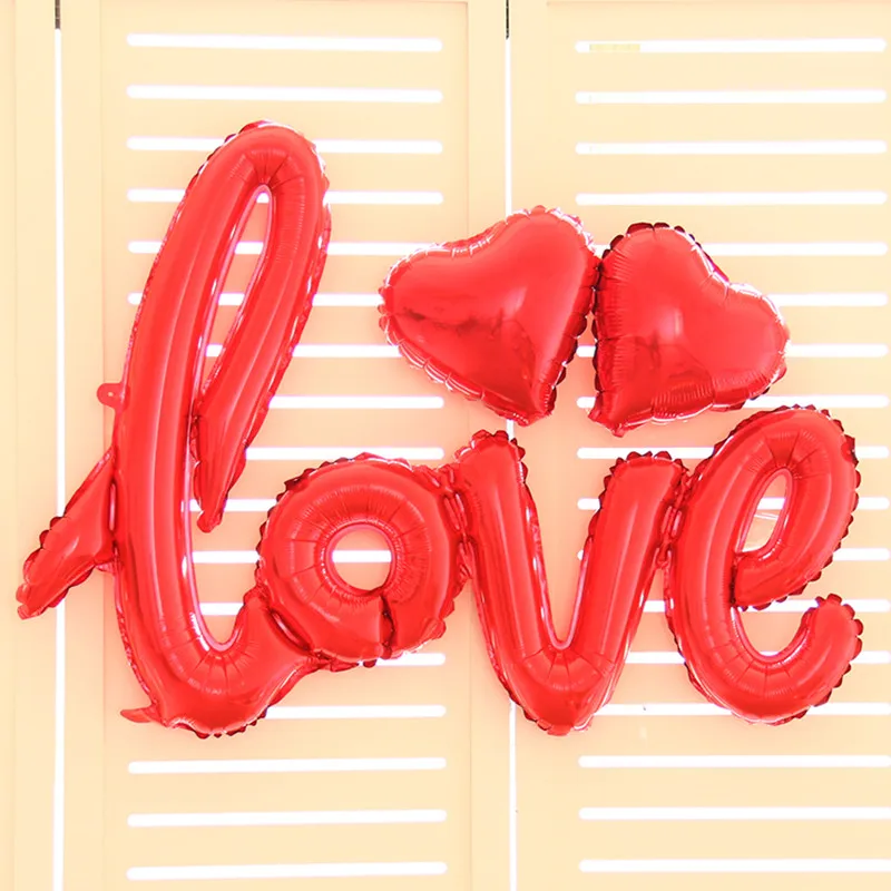 Красное сердце с надписью Love воздушный шар из фольги Воздушные шары Юбилей