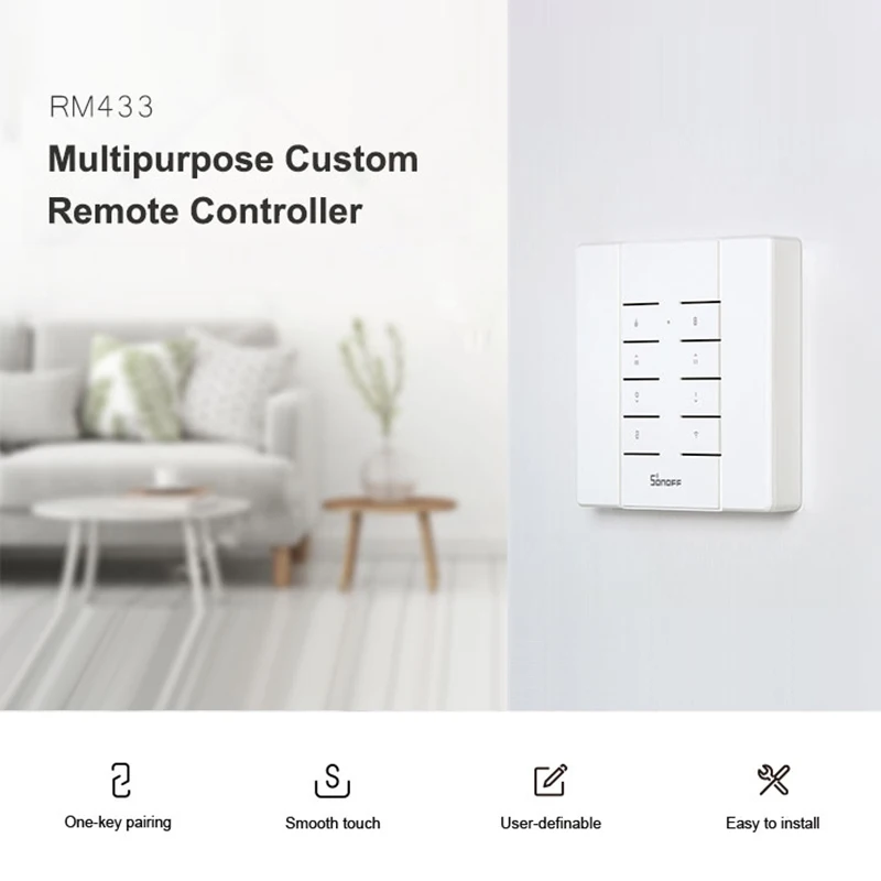 New SONOFF RM433 Remote Controller with Bracket for IFan03 D1 4CHProR2 TX Series BASICRFR3 433 Protocol | Электроника