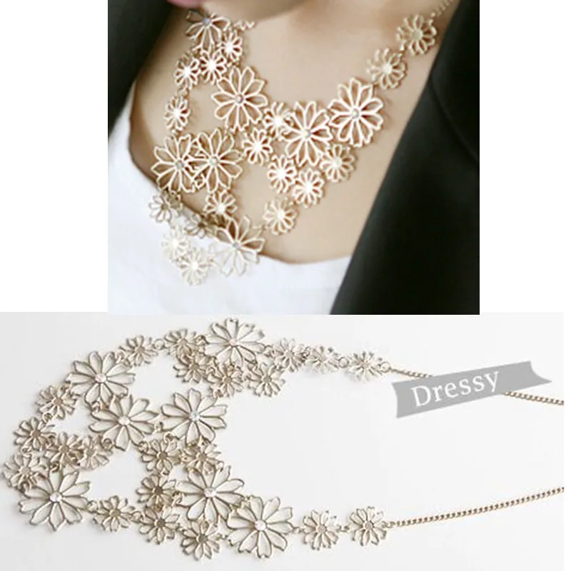 Hesiod Vintage Bohemian Multi-layer Hollowed Flower Necklace for Women image 5