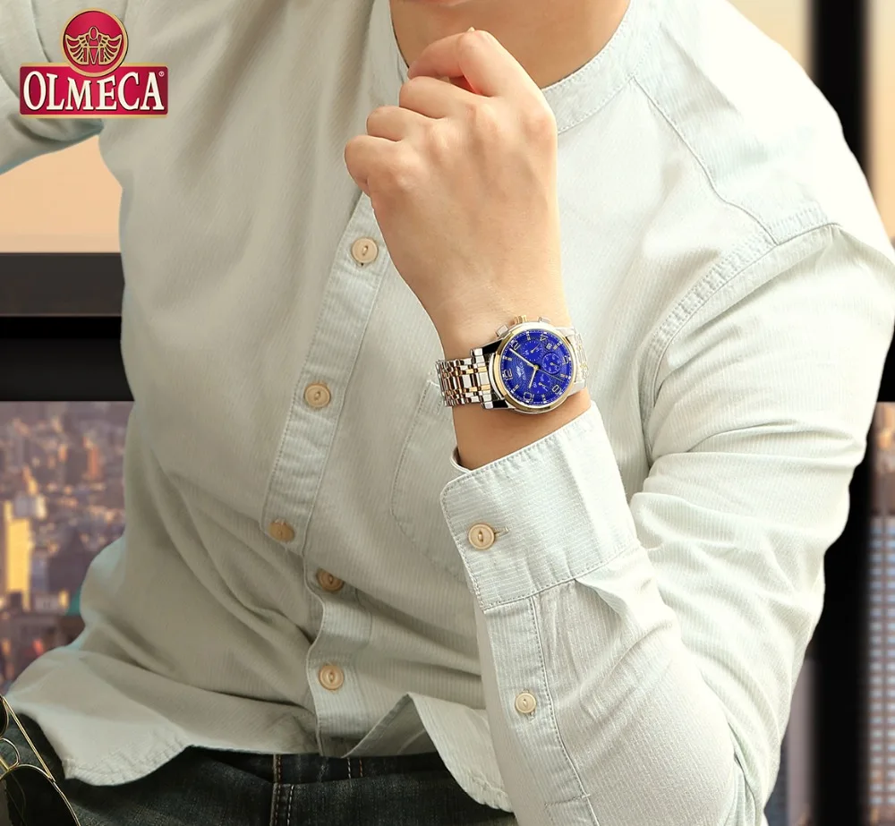 Relojes OLMECA часы для мужчин модные спортивные кварцевые часы для мужчин s часы лучший бренд класса люкс Бизнес водонепроницаемые часы Relogio Masculino