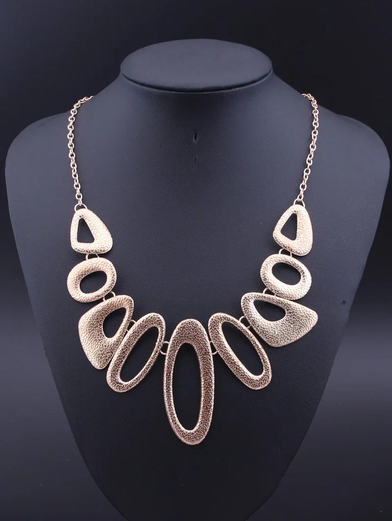 Seblasy Collier Femme золотой цвет полые геометрические матовые сплава панк ожерелья и подвески колье массивные ожерелья для женщин