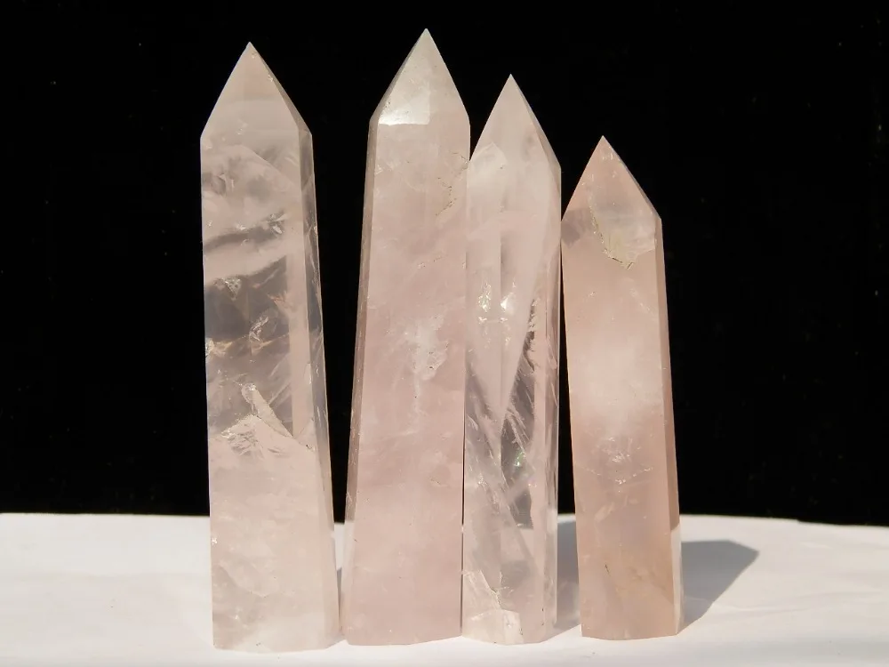 4 натуральные розовые кварцевые кристаллы для лечения точки/ | Дом и сад