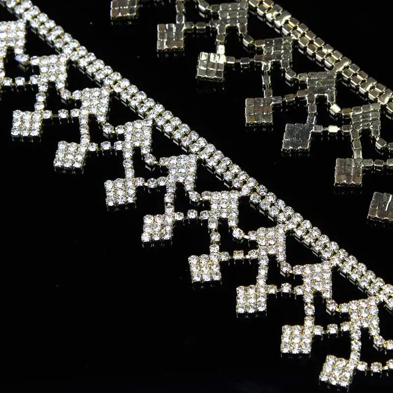 5 ярдов страз разы отделка бахрома цепочка из кристаллов Clear 888 - Цена: 0