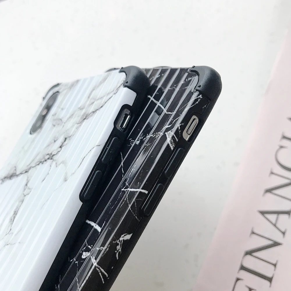 Luggage Phone Case for Iphone XS MAX XR Fashion Marble 8 7 6 6S Plus Four Corners Wheels Anti-knock Conque | Мобильные телефоны и