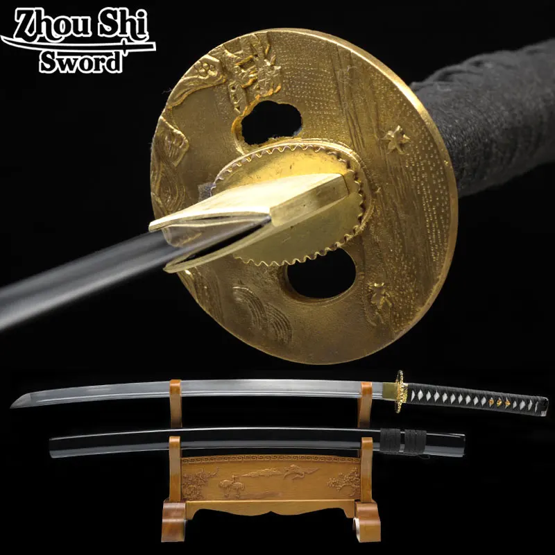 Украшение катана ручной работы самурайский меч медь Цуба Черная оболочка 1069