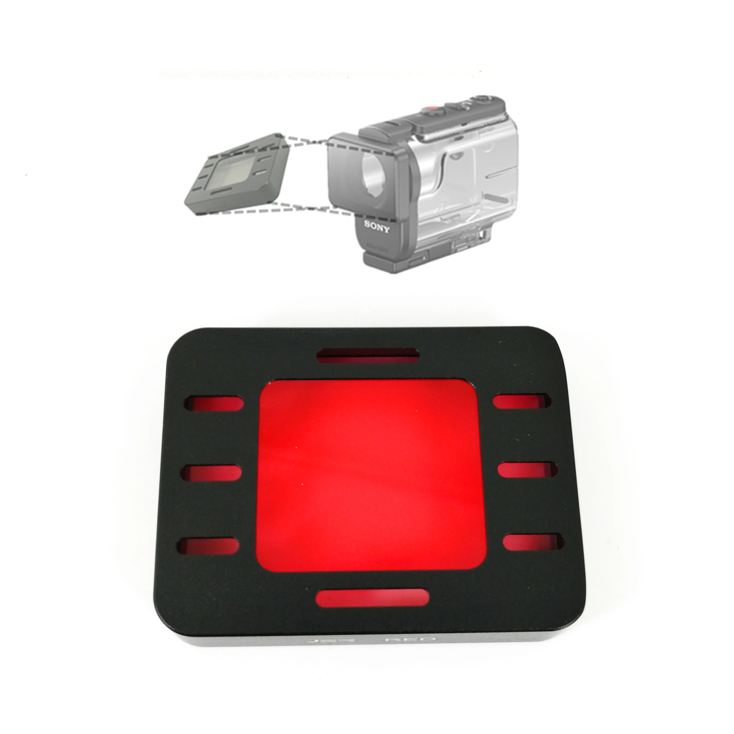 Red Underwater Diving Lens Protector for Sony MPK-UWH1 HDR-AS50 AS50R AS300 AS300R X3000 FDR-X3000R image 2