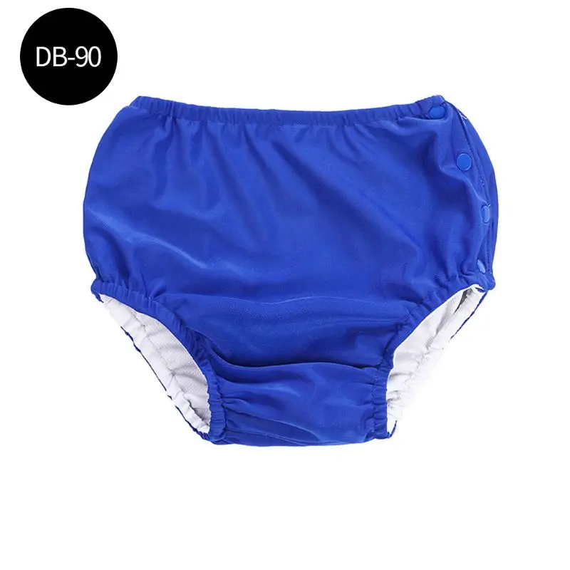 Dark Blue-90 Детское водонепроницаемое нижнее белье, Мягкий купальный подгузник, трусики, шорты с эластичной резинкой на талии, трусы для малышей - Цвет: Dark Blue-90