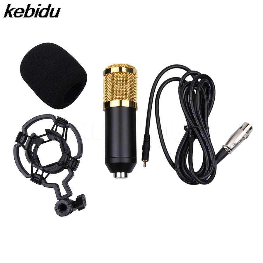 Kebidu Новый конденсаторный микрофон для записи проводной телефона