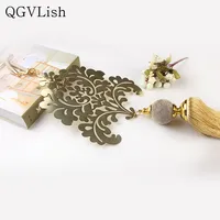 QGVLish 1Pcs Luxury Gold Curtain Tassel Fringe Long Tiebacks Straps Hanging Belt Curtain Accessories Villa Brush Bind Buckle