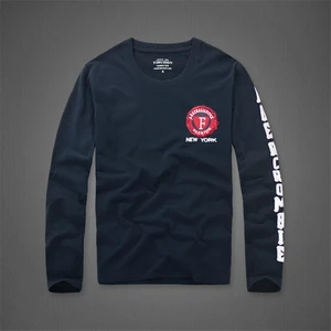 Мужская хлопковая футболка с длинным рукавом, с круглым вырезом, на весну и осень, размеры от S до 3XL