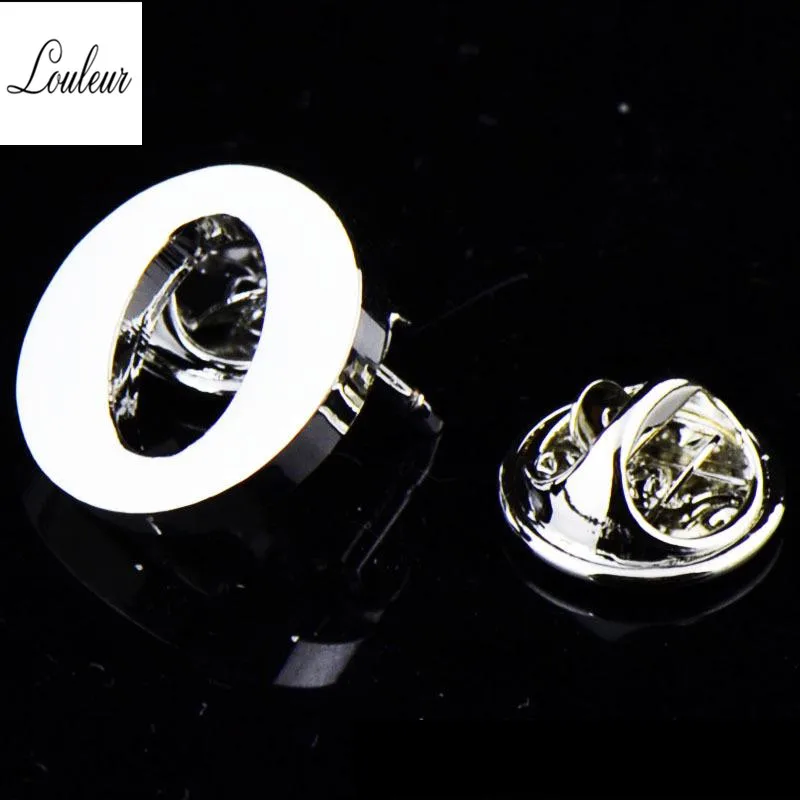Louleur 1,5*1,5 мм, новинка, A-Z, 26 металлических букв, серебряный цвет, сплав, простая булавка, брошь, Пряжка для костюма, для мужчин, вечерние, для свадьбы, воротник рубашки - Окраска металла: O