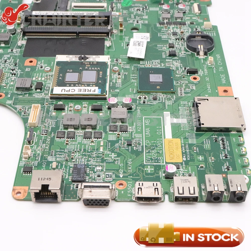 NOKOTION For Dell Inspiron N5040 Laptop Motherboard CN-0X6P88 0X6P88 X6P88 48.4IP01.011 HM57 DDR3 Free CPU | Компьютеры и офис