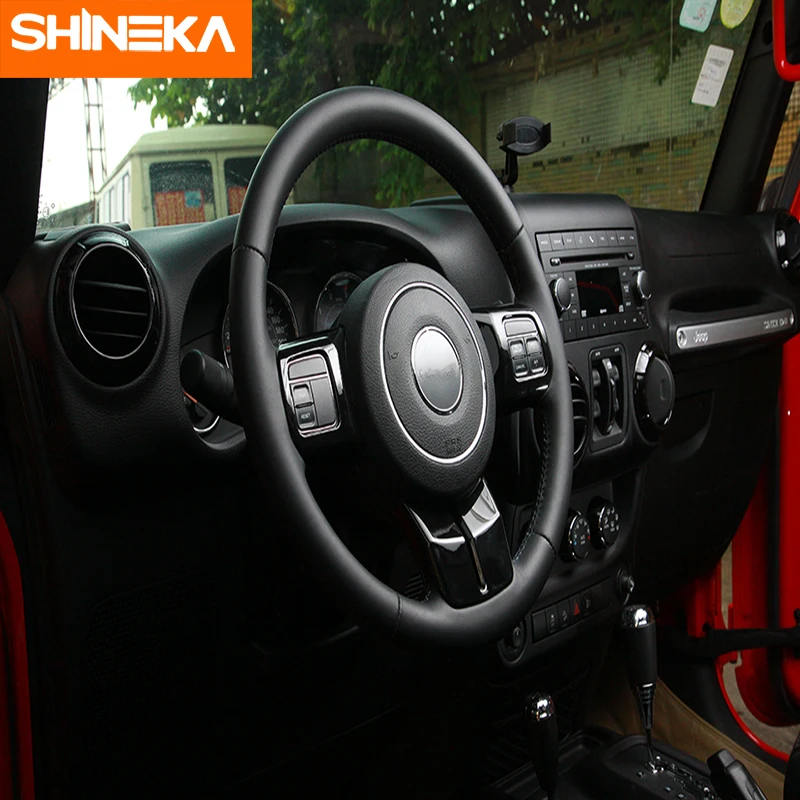 SHINEKA интерьерные молдинги для Jeep Grand Cherokee 2011-2013 декоративная наклейка на руль для Grand Cherokee аксессуары
