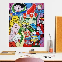 poster of lichtenstein pop art cartoon hand painted andy warhol oil paintingwall pictures for living room home decor wall art
