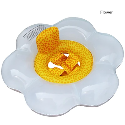 Flower Фламинго Единорог форма детские надувной для бассейна детское сиденье Лето воды забавная игрушка Дети Laps плавательный кольцо от 0 до 4 лет - Цвет: Flower