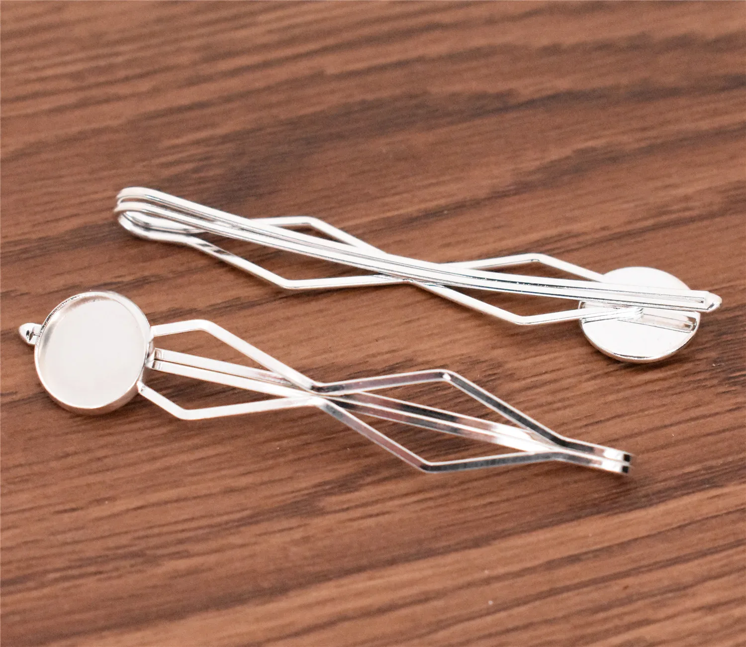 

12 мм 10 шт Высокое качество Классический яркий посеребренный медный материал заколка для волос основа для закрепления кабошон камео-