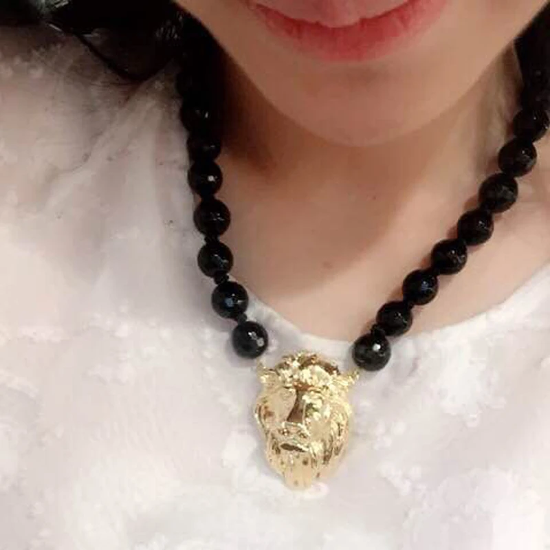 Бутик Amorita модное ожерелье из бисера золотая голова льва|brand necklace|designer necklacedrop necklace