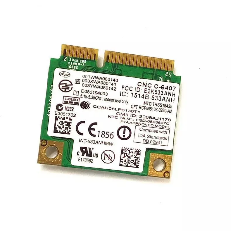 Intel WiFi Link 5300 533AN_HMW 5300AGN 0N230k 802.11a/g/n 2 4G & 5G 450 Мбит/с мини PCI E для Dell Toshiba Shenzhou ASUS acer