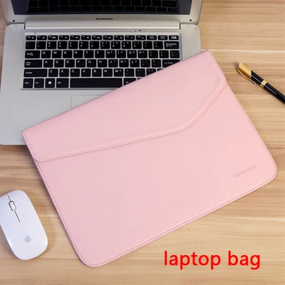 pink Тонкая сумка для ноутбука из искусственной кожи для Macbook Pro 13 Air 11 12 14 чехол для женщин и мужчин водонепроницаемый Гладкий Магнитный адсорбционный чехол - Цвет: pink