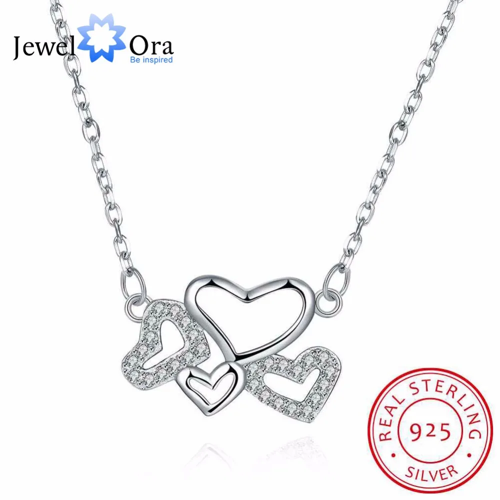 Женское Ожерелье с кулоном из стерлингового серебра 925 пробы сердечком и модные