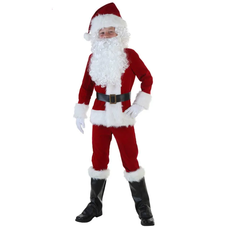 Christmas Santa Claus Children Costume Clothing One Set Play Suit Gifts Fancy Party Performance |