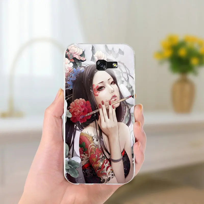 Cartoon Cool Art Tattoo Girl Phone Case Slim Soft TPU for Samsung Galaxy Note 5 8 9 S2 S4 S5 Mini S6 S7 S8 S9 S10 Edge Plus Lite | Мобильные