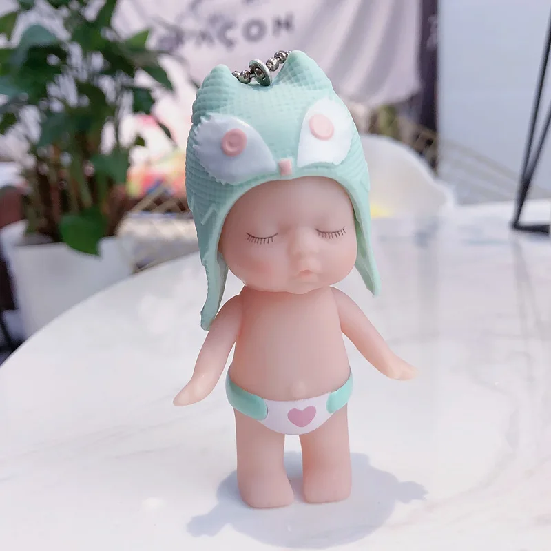 3 Милый мультфильм Спящая кукла брелок ПВХ прекрасный животное шляпа ребенок автомобиль брелок для женщин брелок ювелирные изделия подарок детская игрушка - Цвет: 3