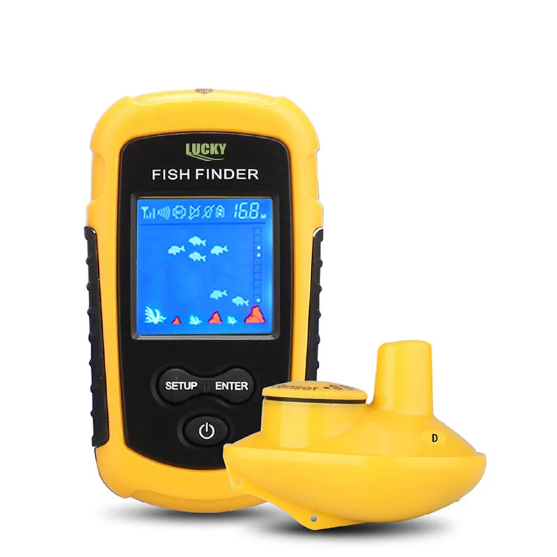 LUCKY sonar FFCW1108-1 fish finder wireless 120m Wireless Fishing Finder Alarm 40M/130FT deeper fishfinder for Shore Fishing