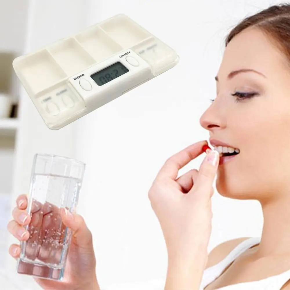 4-дневная коробка для таблеток органайзер дозатор Электронная с напоминанием о