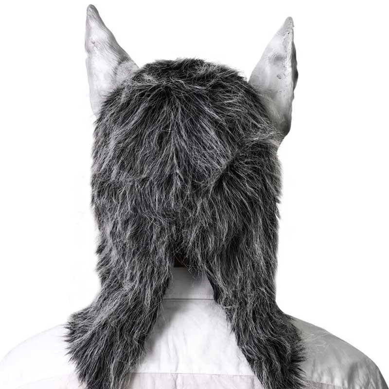 Анфас маска голова Волка оборотень Косплэй Халат с капюшоном в виде животного на