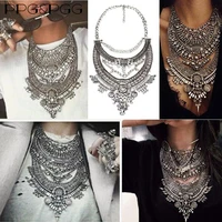 bohemian vintage choker necklace women indian ethnic statement large collar necklaces pendant maxi gypsy big choker necklace