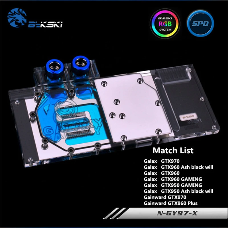 Водяной блок Bykski для видеокарты VGA GALAX GTX970 GTX960 GTX760 GTX660TI|Кулеры и системы