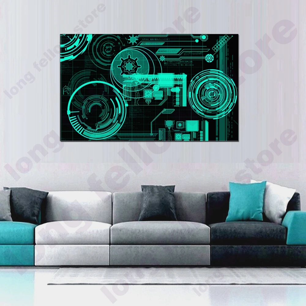 Художественный плакат высокотехнологичной программы роботов HD Печать анимации