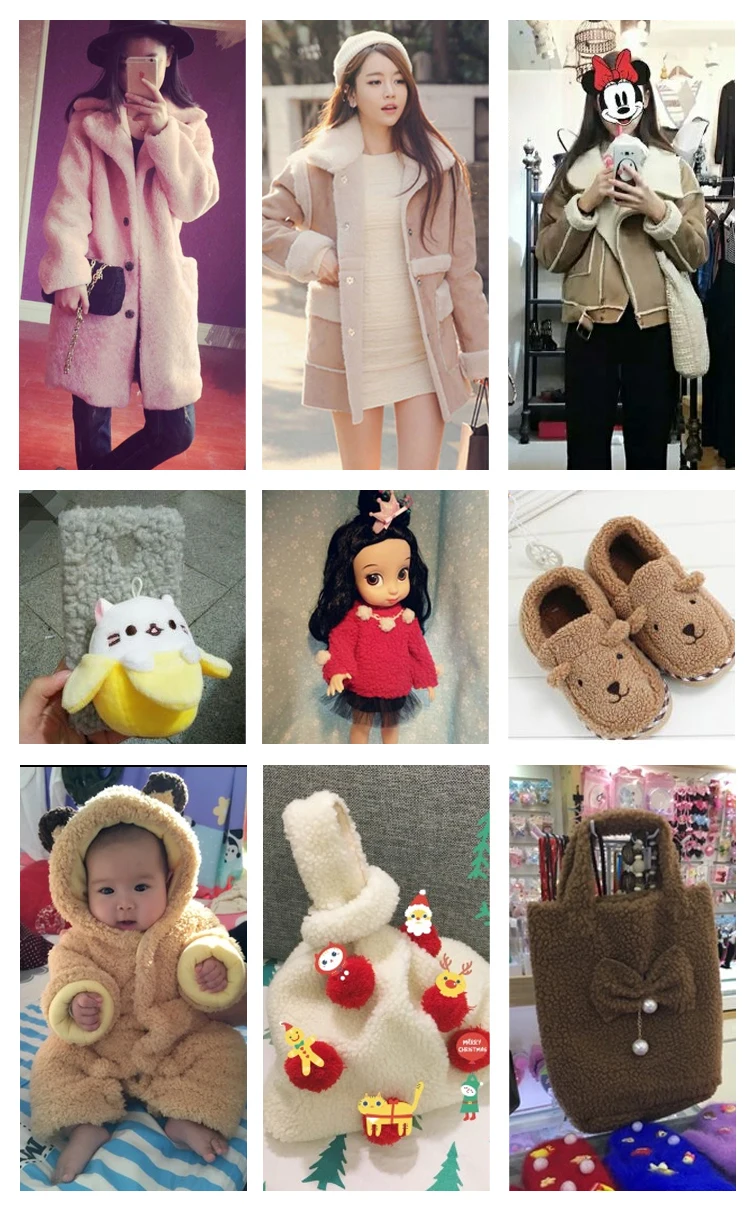 1 м толстая ткань из овечьей шерсти одежда плюшевая обувь и шапки теплая