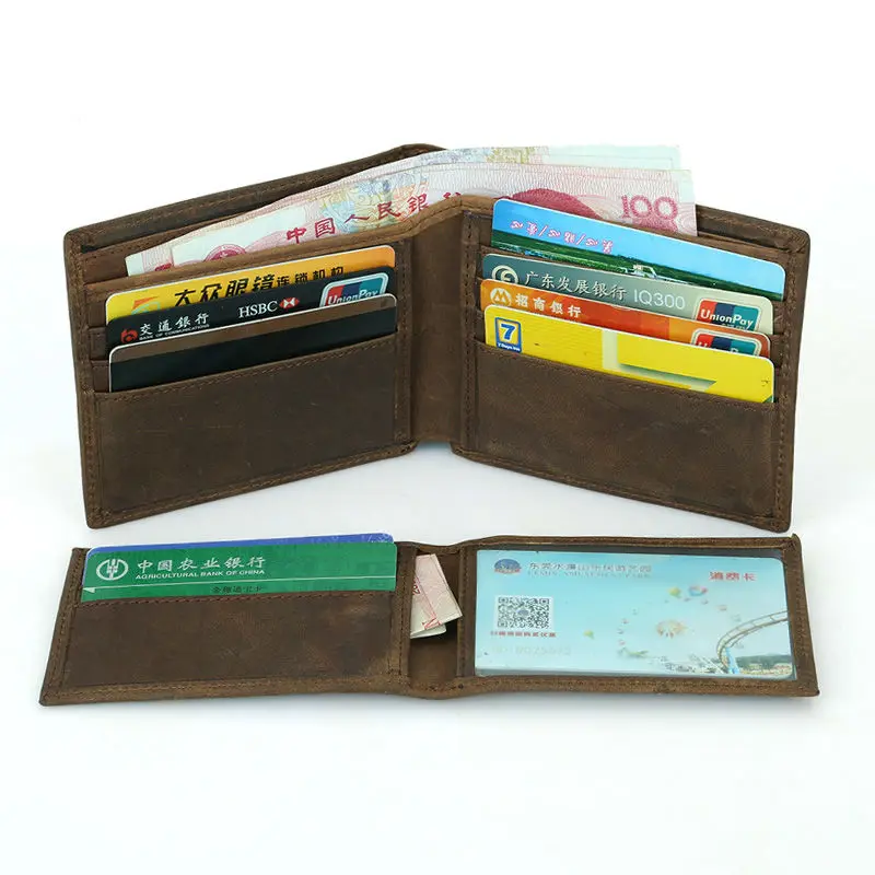 Высокое качество 2 шт./компл. натуральная кожа Для мужчин кошельки короткий