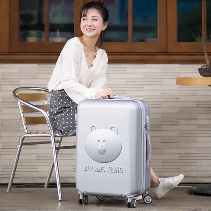 silver Travel tale 2" дюймов АБС розовый чемодан для багажа на колесиках Спиннер дешевые ручной клади масштабных дорожных чемоданов, для девочек - Цвет: silver