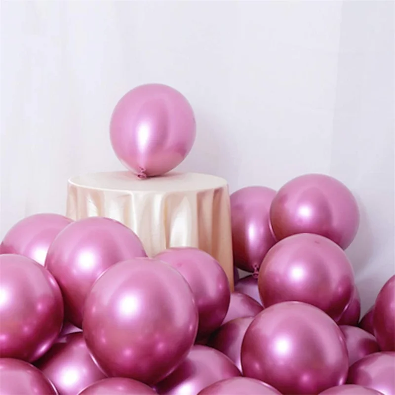 hot pink 30 шт. 12 дюймов хромовые металлические разноцветные латексные шары Русалочки металлические шары для свадьбы, дня рождения, украшения для вечеринки - Цвет: hot pink