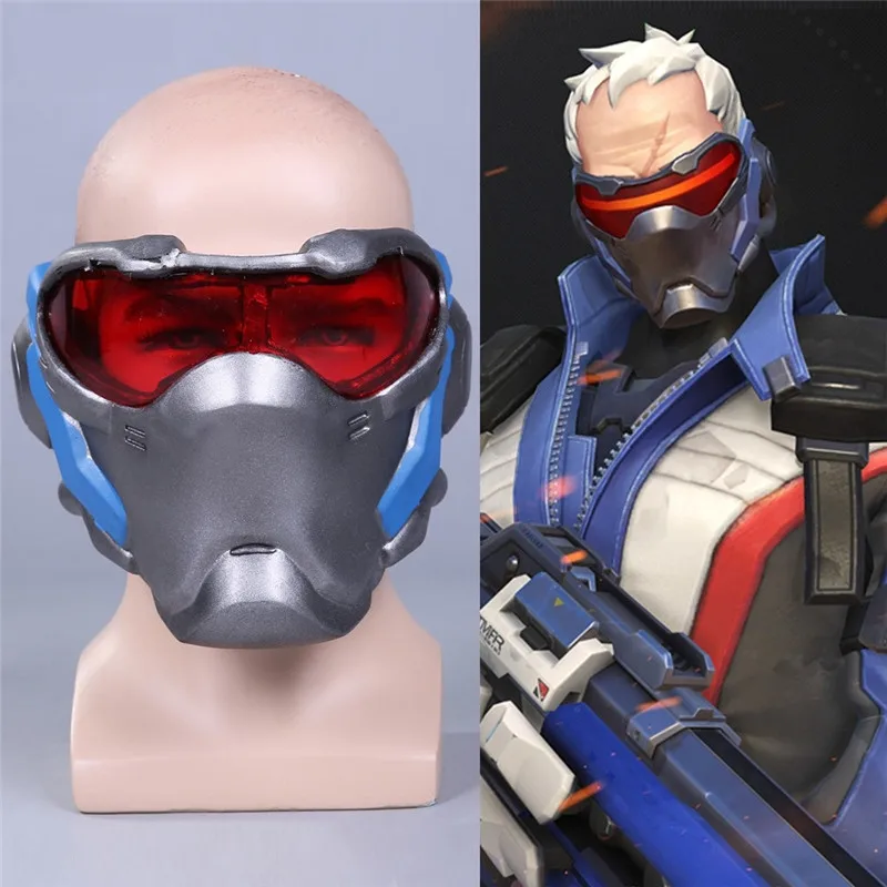 Takerlama игра над часами OW Косплей Костюм Солдат 76 маска для игры OW Косплей Аксессуары резиновая маска вечерние реквизит для Хэллоуина