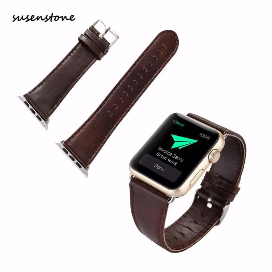Moment# N03 Free 2018 Top Sales Leather Buckle Wrist Watch Band Strap Horses Belt for Apple 38mm 42mm Dropshipping | Наручные часы