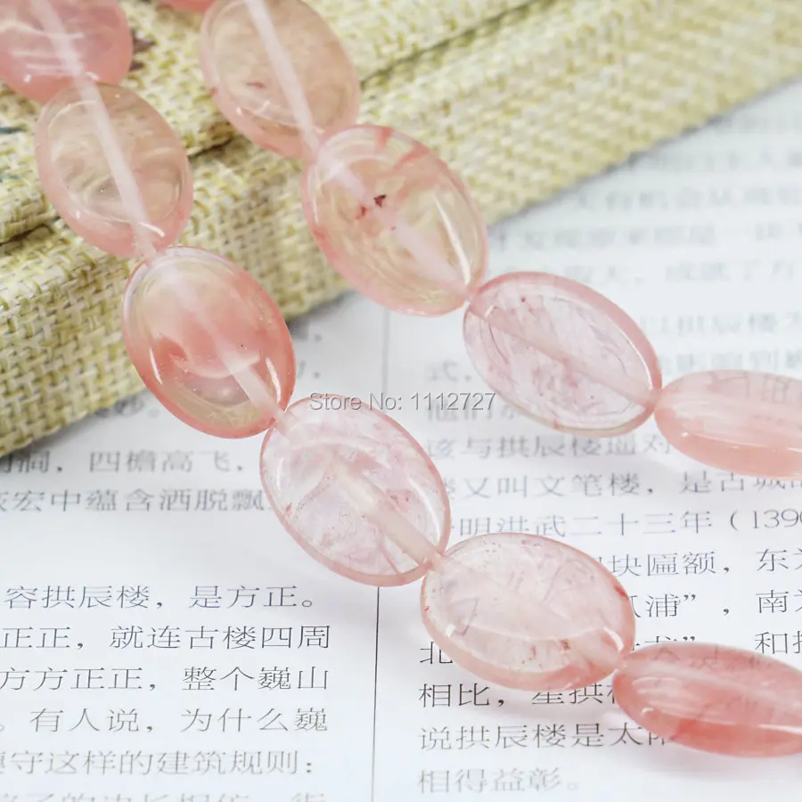 

13x18mm Pink Watermelon Tourmaline Oval Accessories Craft Loose DIY Beads Semi Finished Stones Jewelry Making Women Girls 15inch