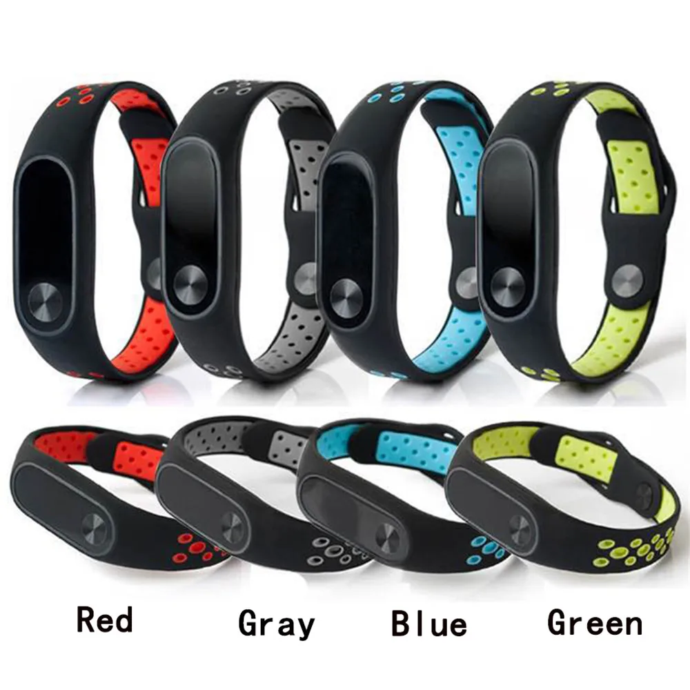For Xiaomi Mi Band 2 Wrist Strap Bracelet Silicone Sport Two-tone Breathable Wristband Replacement Watch Belt | Наручные часы