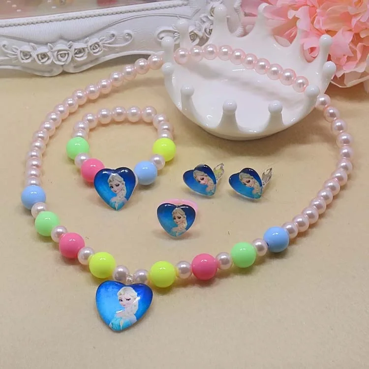Красочные Эльза с цветочным рисунком Kitty catnecklace браслет ухо клип серьги кольцо